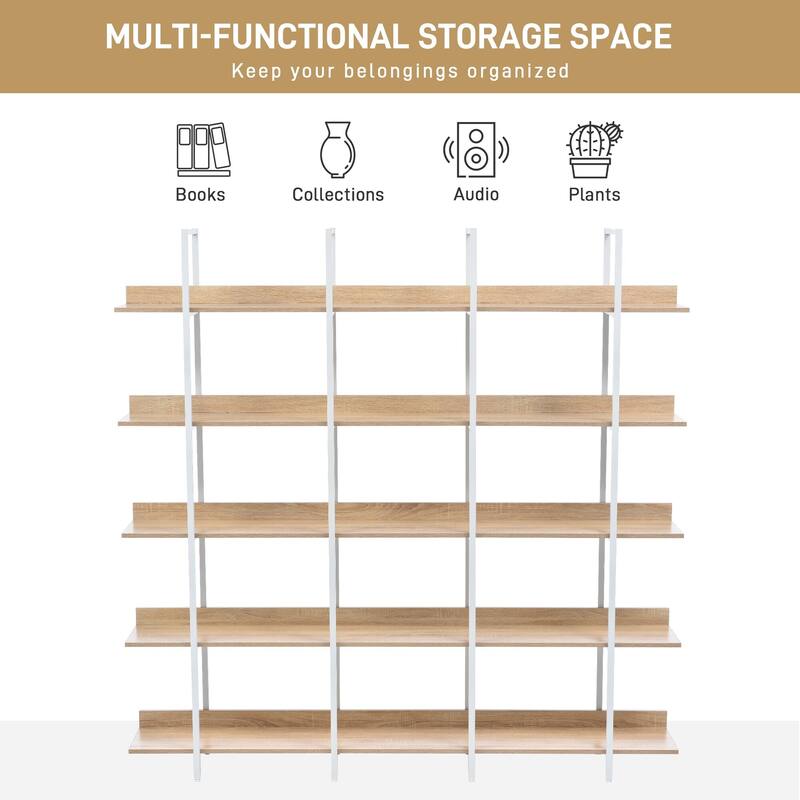 5 Tier Bookcase Home Office Open Bookshelf - 70.90* 11.80 * 70.90