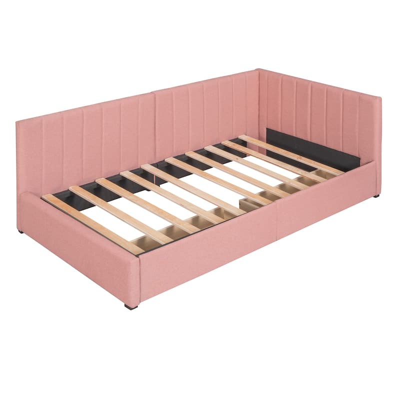 Linen Twin Daybed with Drawers