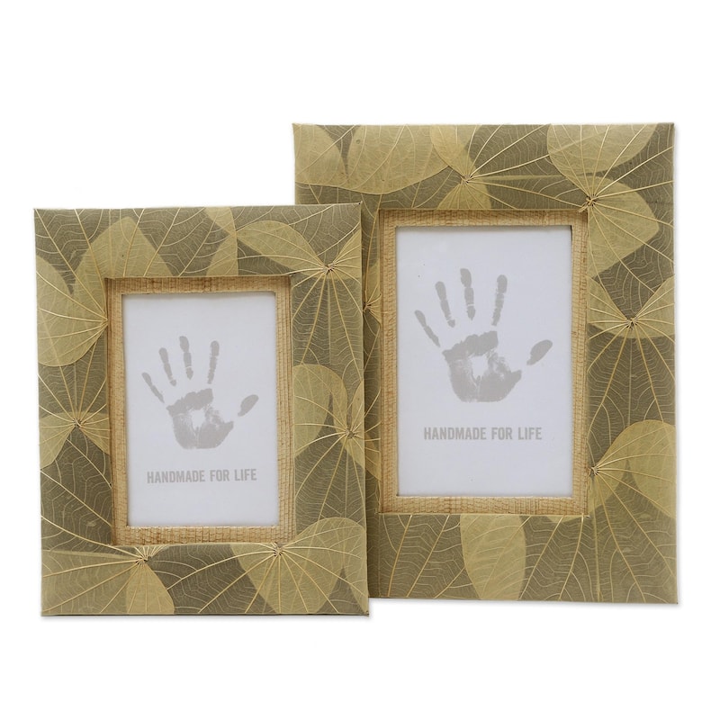 Novica Handmade Autumn Spirit In Grey Natural Fiber Photo Frames (Pair)