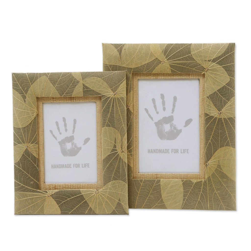 Novica Handmade Autumn Spirit In Grey Natural Fiber Photo Frames (Pair)