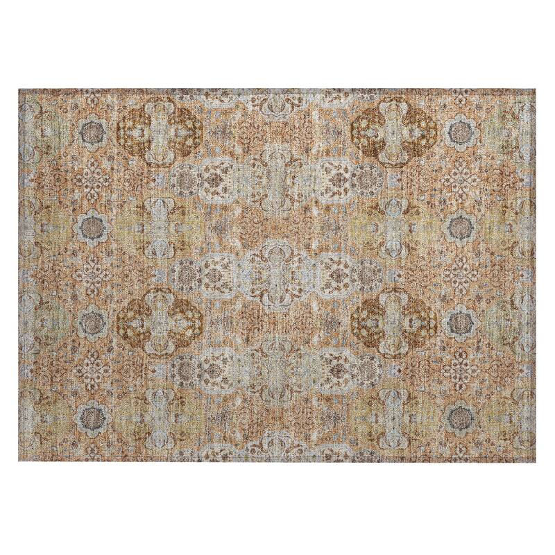 Machine Washable Indoor/ Outdoor Traditional Tracey Chantille Rug