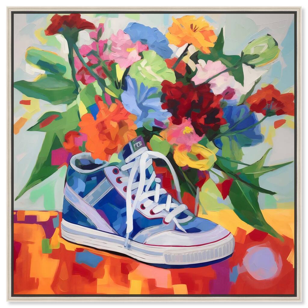 Colorful Sneaker Bouquet Canvas by Art Remedy
