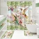 preview thumbnail 20 of 22, 4 Pcs HummingBird Flower Shower Curtain Sets with Rugs for Bathroom Decor, Vintage Floral (Hooks Not Included)
