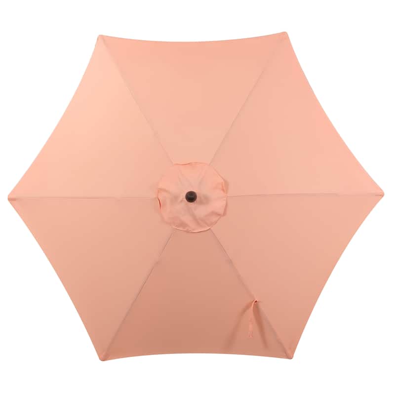 9ft Tassel Patio Umbrella Auto-Tilt, Crank , by JONATHAN Y