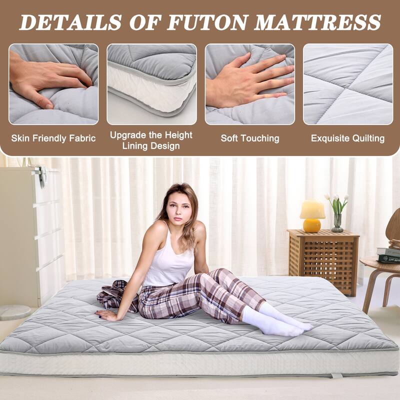 DoCred Extra Thick Futon Mattress, Foldable Roll Up Mattress