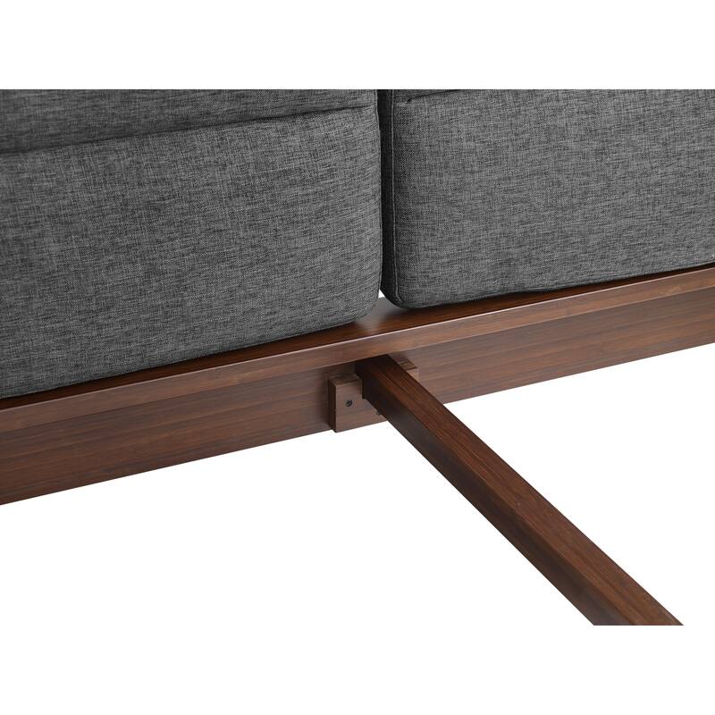 Landon King Platform Bed with Fabric, Crimson