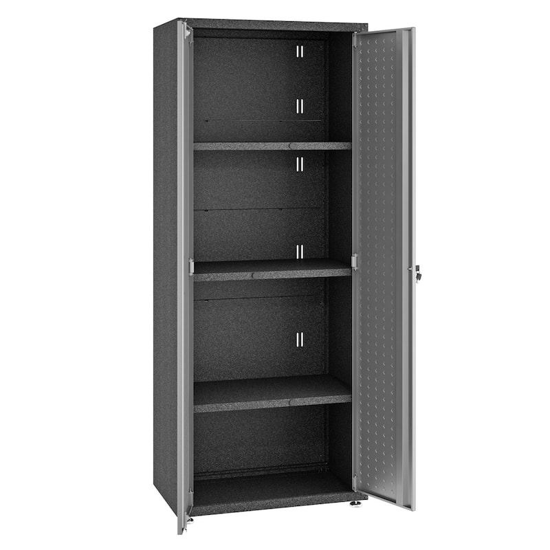 Fortress Grey Metal 75.4-inch 4-shelf Garage Cabinet