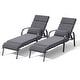 preview thumbnail 37 of 35, Outdoor Adjustable Patio Chaise Lounge Chair with Cushion Beach Poolside