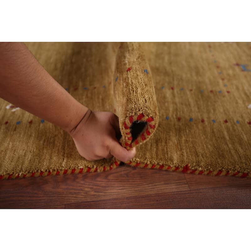 Little Animals Tribal Gabbeh Oriental Accent Rug Handmade Wool Carpet - 3'11"x 6'4"
