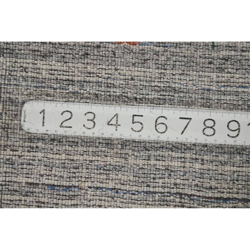 Hand Knotted Oriental 100% Wool Carpet Tribal Tribal Greys & Charcoal Gabbeh Area Rug - 9' 9'' X 8' 1''