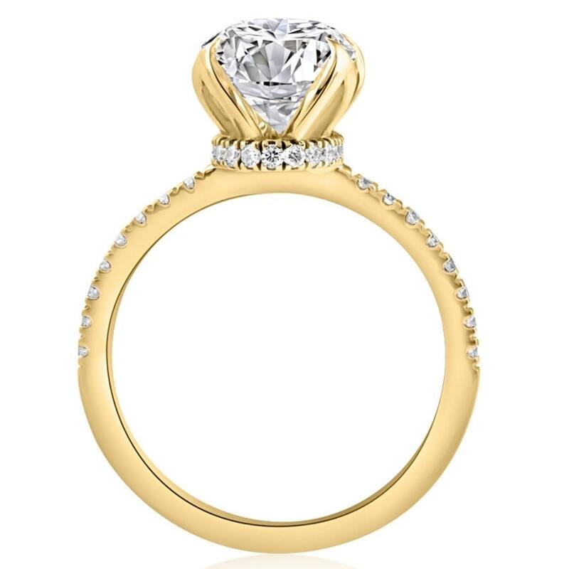 3 1/2Ct Oval Diamond Mia Engagement Ring in White Yellow, or Rose Gold Lab Grown