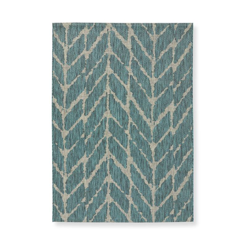 The Curated Nomad Claremont Chevron Pattern Indoor/ Outdoor Area Rug