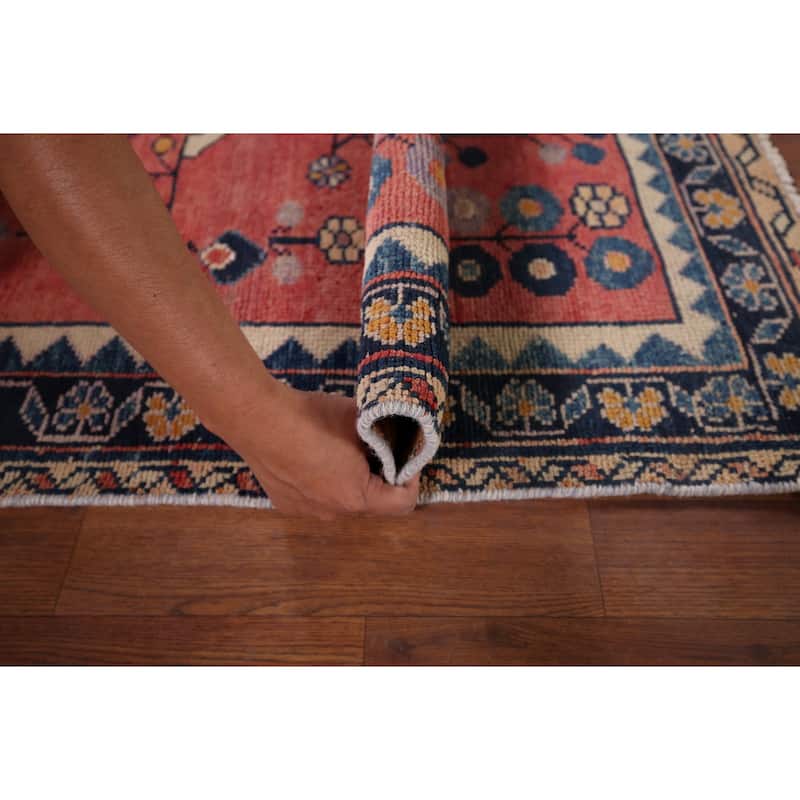Hamedan Foyer Rug Hand-Knotted Wool Carpet - 4'1" x 6'1"