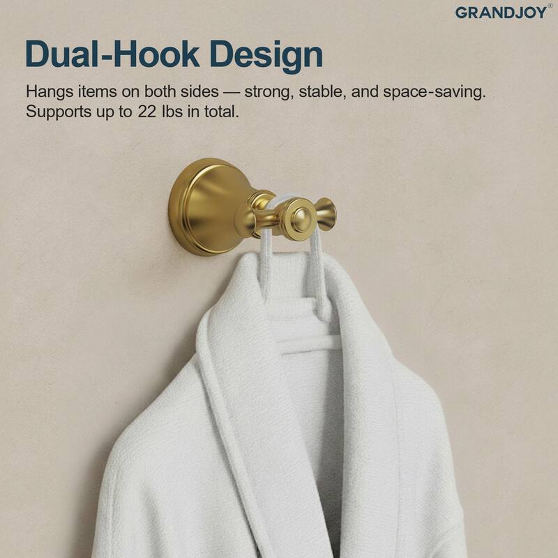 GRANDJOY 4-Piece Bathroom Hardware Set with 23-Inch Single Towel Bar and Shelf Toilet Paper Holder