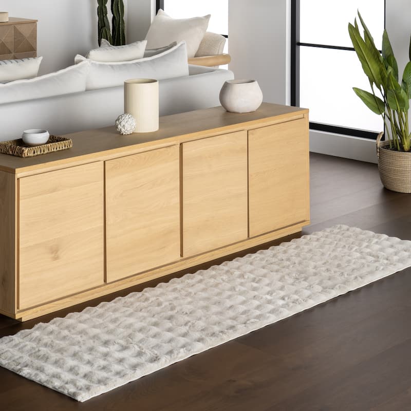 Nuloom Jeni Solid Plush Machine Washable Area Rug - 2' 6" x 8' - Grey - Runner