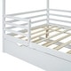 preview thumbnail 12 of 12, White Full Size Solid Wood House Bed with Trundle, Fence and Writing Board for Kids, Boys and Girls, Bedroom