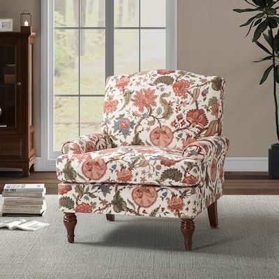 Dani Wooden Upholstered Armchair with Recessed Arms