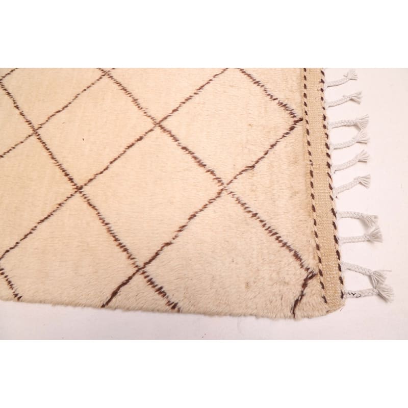 ECARPETGALLERY Hand-knotted Pak Finest Marrakesh Cream Wool Rug - 5'9 x 7'10