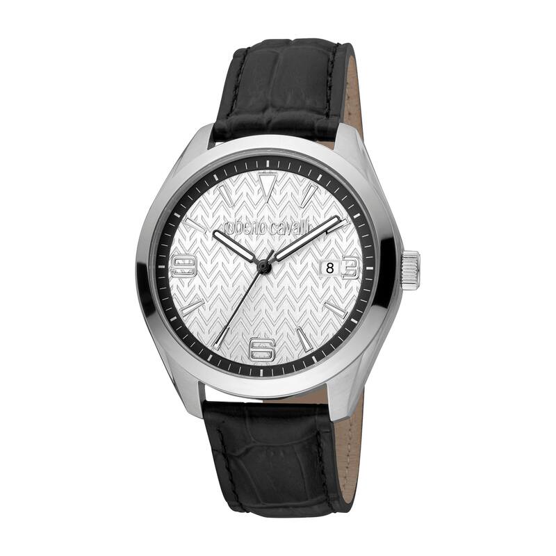 Roberto Cavalli Men RC5G048L0015 Quartz Watch - Silver-Tone