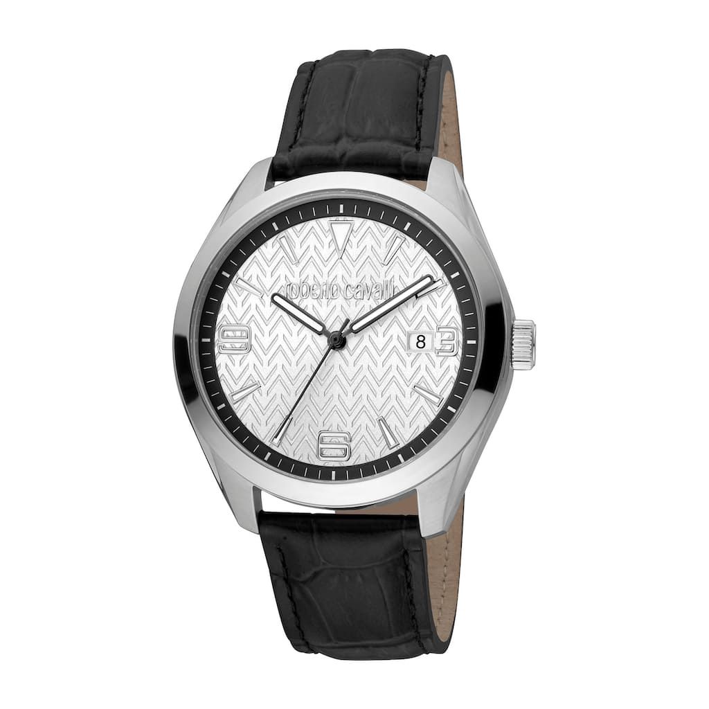 Roberto Cavalli Men RC5G048L0015 Quartz Watch - Silver-Tone
