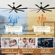 preview thumbnail 5 of 12, Cusp Barn 72 Inch Indoor/Outdoor Black Modern Large Ceiling Fan with Lights and Remote, Reversible Quiet DC Motor Ceiling Fan