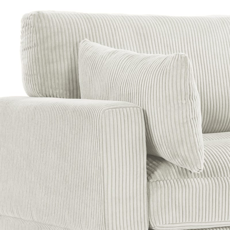 Corduroy Upholstered Modular Sectional Sofa for Living Room