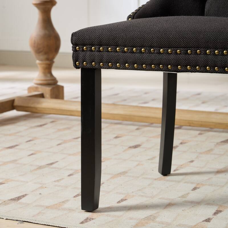 Mid-Century Nailhead Trim Dining Chairs 2-Piece Set