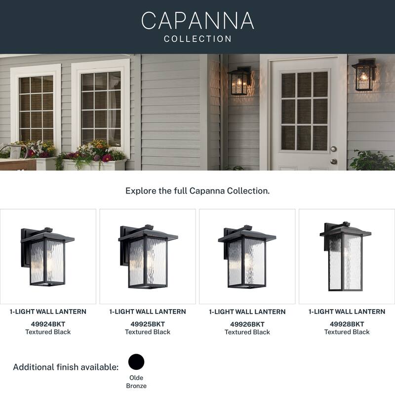 Kichler Lighting Capanna Collection 1-light Textured Black Outdoor Wall Lantern