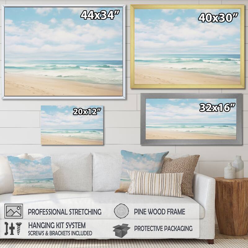 Designart "Beach Photo Coastal Tranquility III" Nautical & Beach Framed Canvas Prints