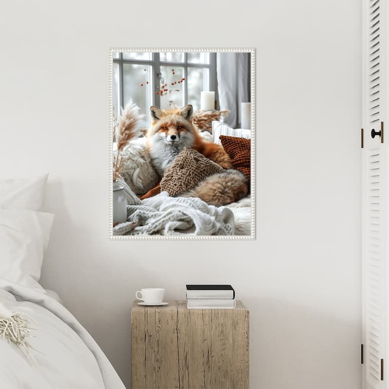 Cozy Fox by Justyna Jaszke Framed Canvas Wall Art