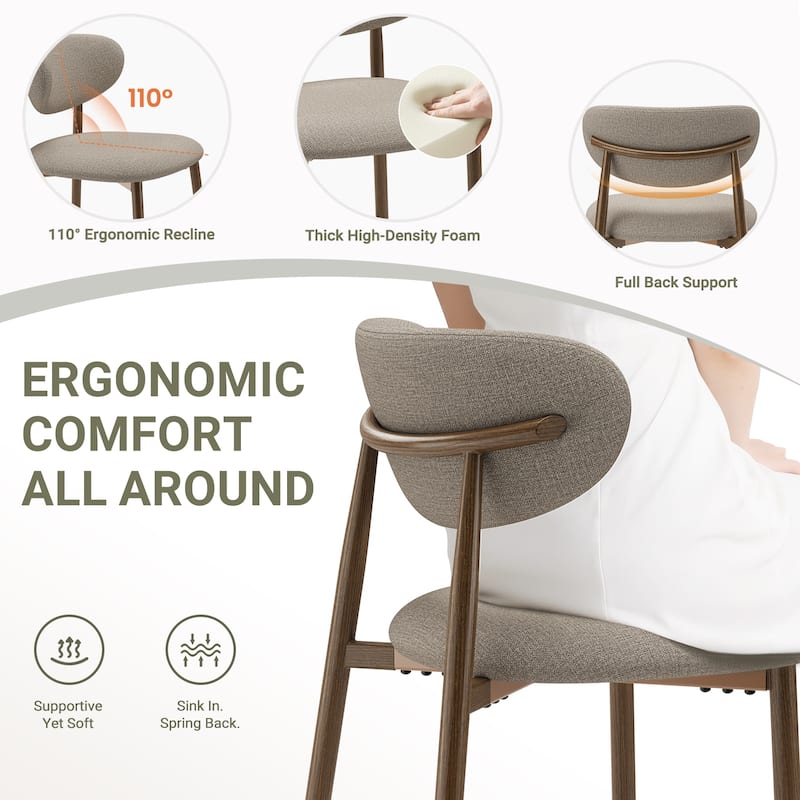 RENEWLINE 25 Inch Bar Stools with Backrest, Mid-Century Modern Counter Height Stools for Kitchen Island