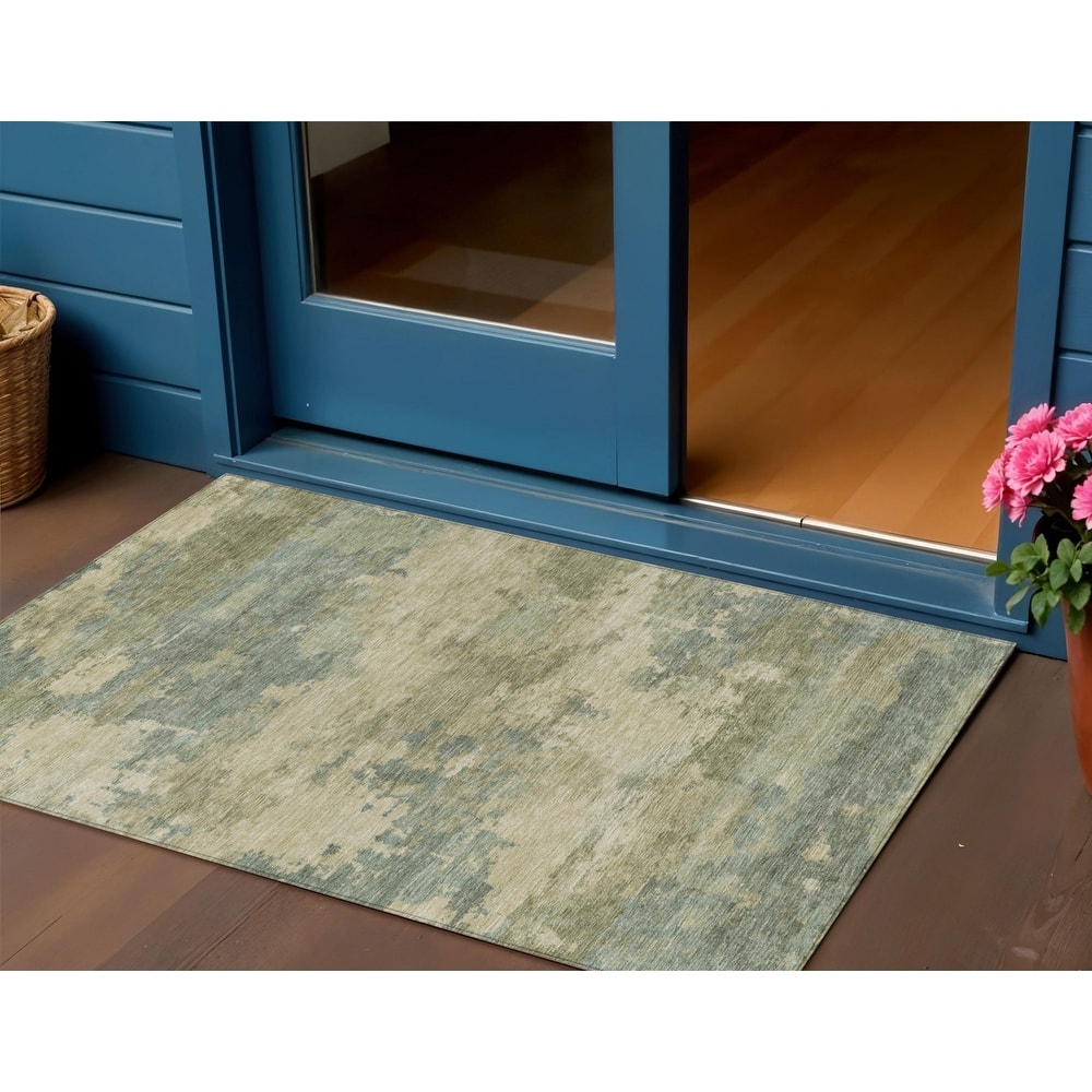 HomeRoots Abstract Transitional Rectangle Outdoor Rug