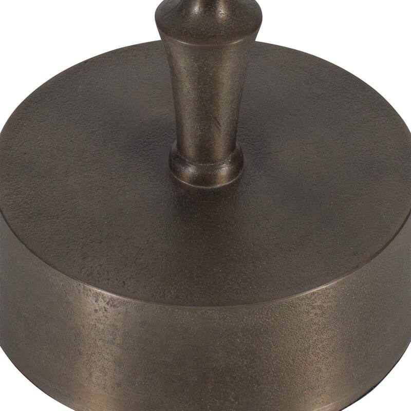 Strick & Bolton Bronze Antique Aluminum Iron Round Accent Table