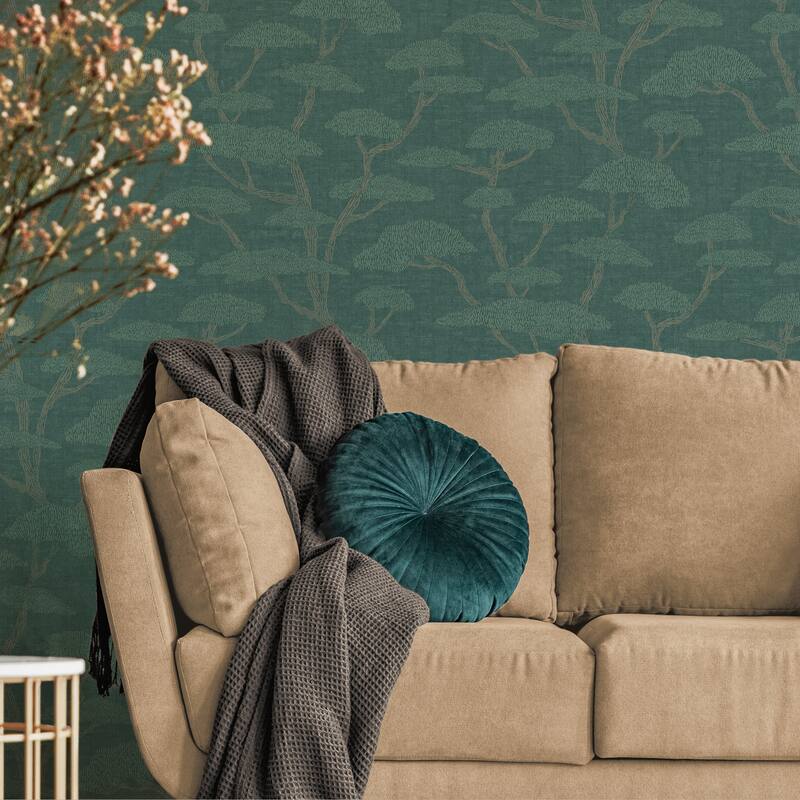 Galerie Wallcoverings Fusion Collection Chinoiserie Tree Motif Non-woven Matte Wallpaper Roll
