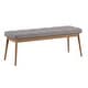 preview thumbnail 15 of 25, Sasha Oak Angled Leg Linen Dining Bench iNSPIRE Q Modern Grey