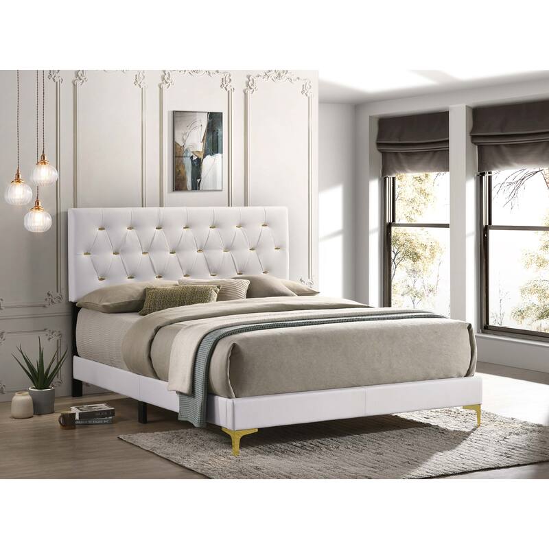Kendall Button Tufted Upholstered Panel Bed