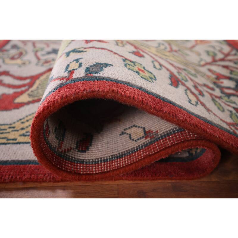 Animal Pictorial Ziegler Indian Rug Hand-Knotted Wool Carpet - 4'1"x 5'10"