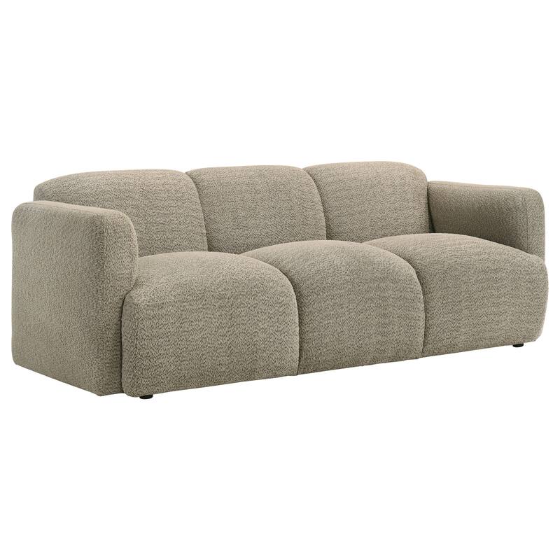 Dorset Fabric Upholstered Round Track Arm Sofa - 82" x 36.75" x 29.25" - Brown