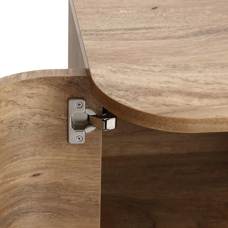 Natural Oak Manufactured Wood 2-Door and 3-Drawer Sideboard Cabinet - 59.1" Wide