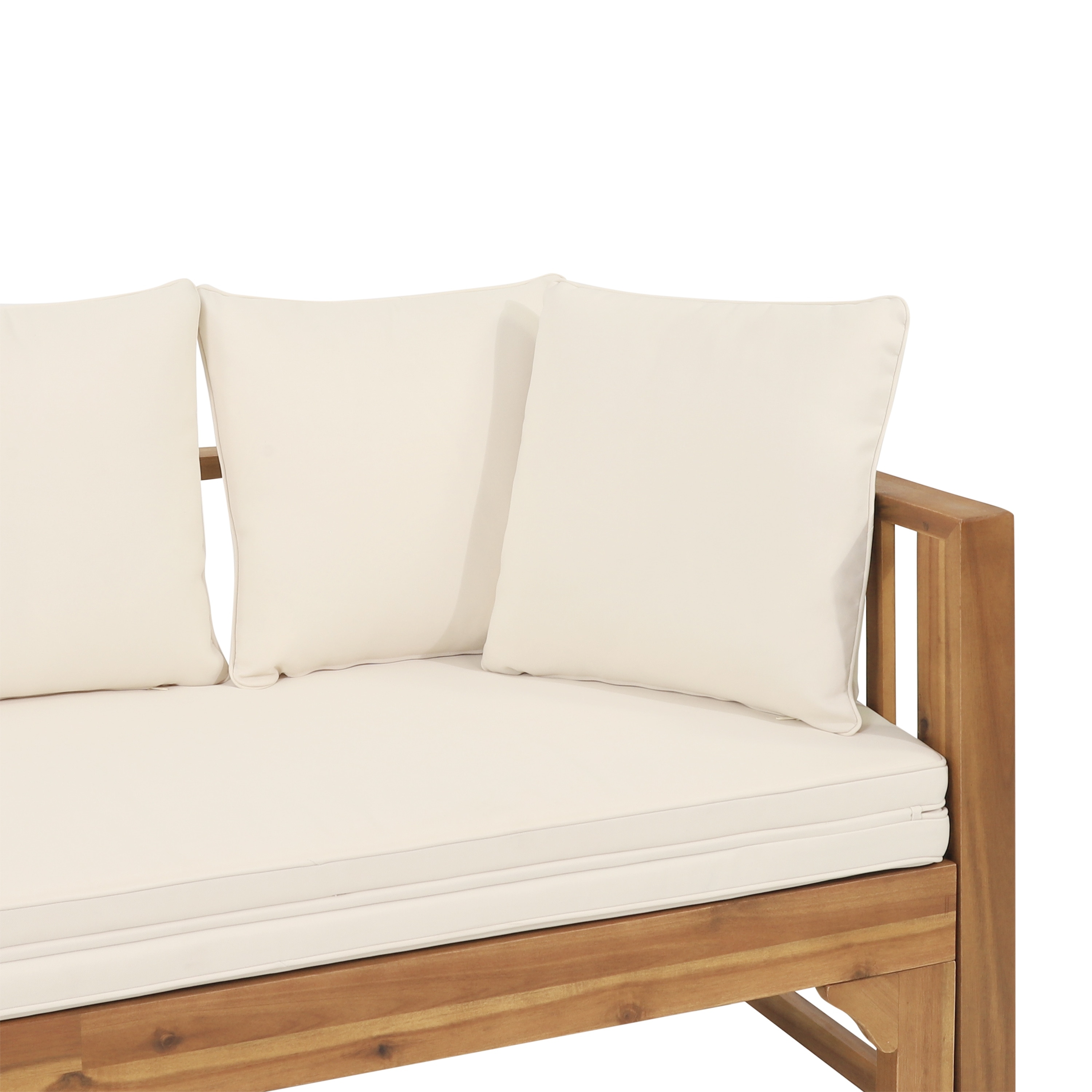 Long beach acacia wood outdoor extendable sales daybed sofa by christopher knight home