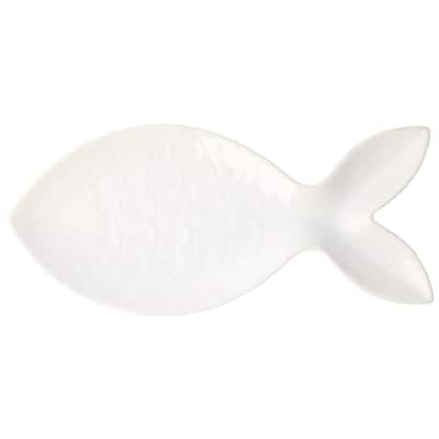 viva by VIETRI Santorini Large White Figural Fish Platter