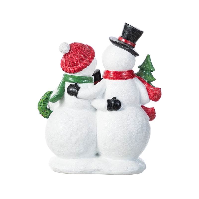 Glitzhome 10.25"H Christmas Resin Snowman Family Table Decor