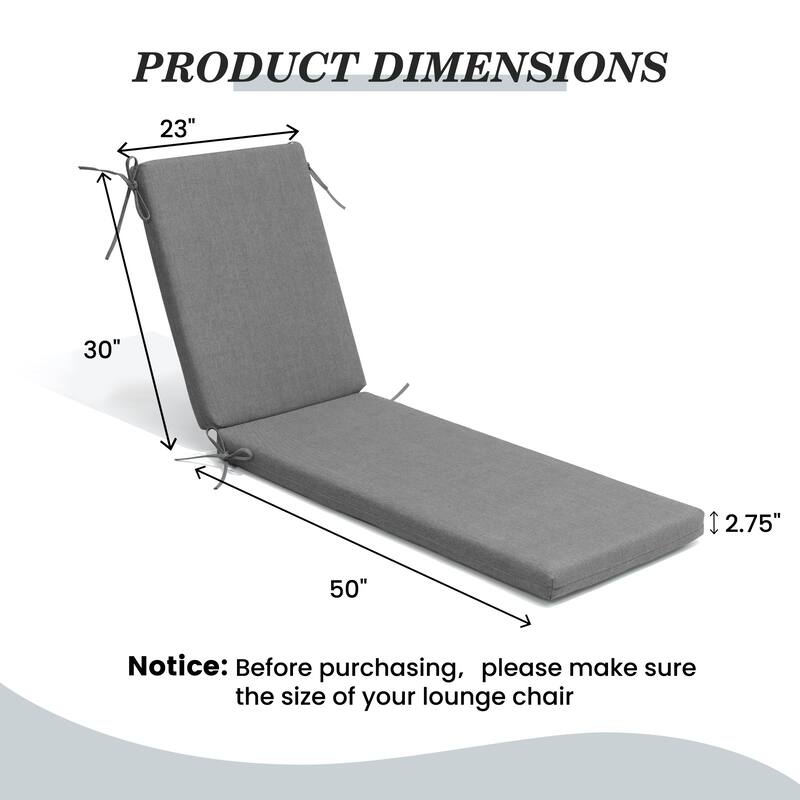 Pellebant Outdoor Patio Chaise Lounge Cushion