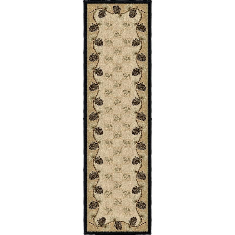 Mayberry Lodge King Pine Bluff Beige Area Rug - 2'3" x 7'7" - Beige