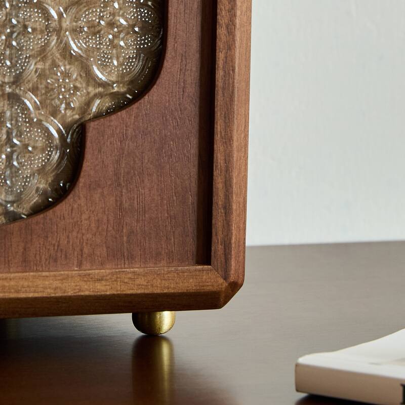 Handmade 5-Layer Jewelry Box – Black Walnut Wood with Velvet Interior, Magnetic Doors, Gold Handle – Elegant Storage - 9 in