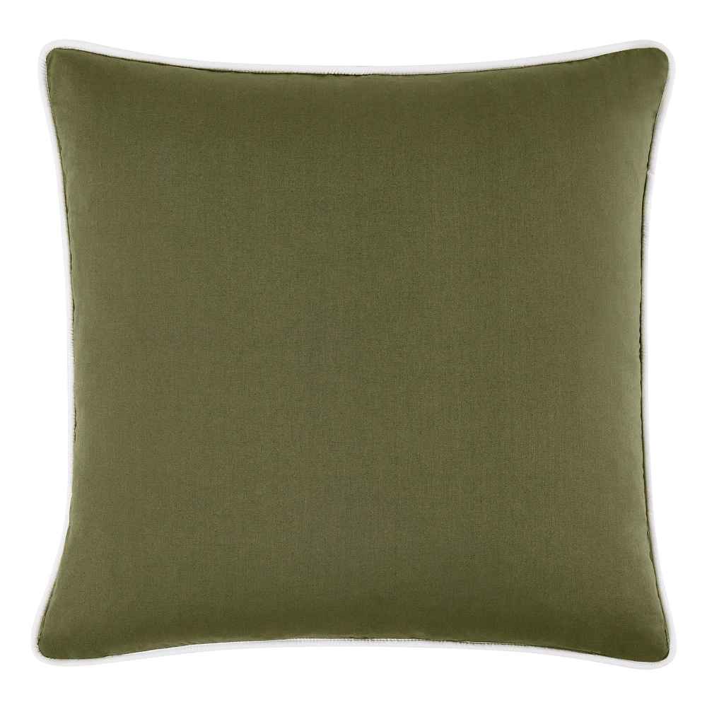Brooklyn Loom Solid Contrast Piped Decorative Pillow