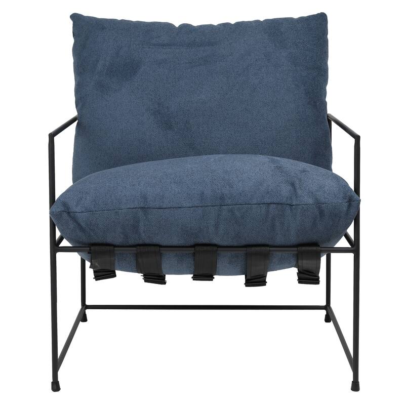 Brooks Black Iron Hammock Style Occasional Chair with Cushion