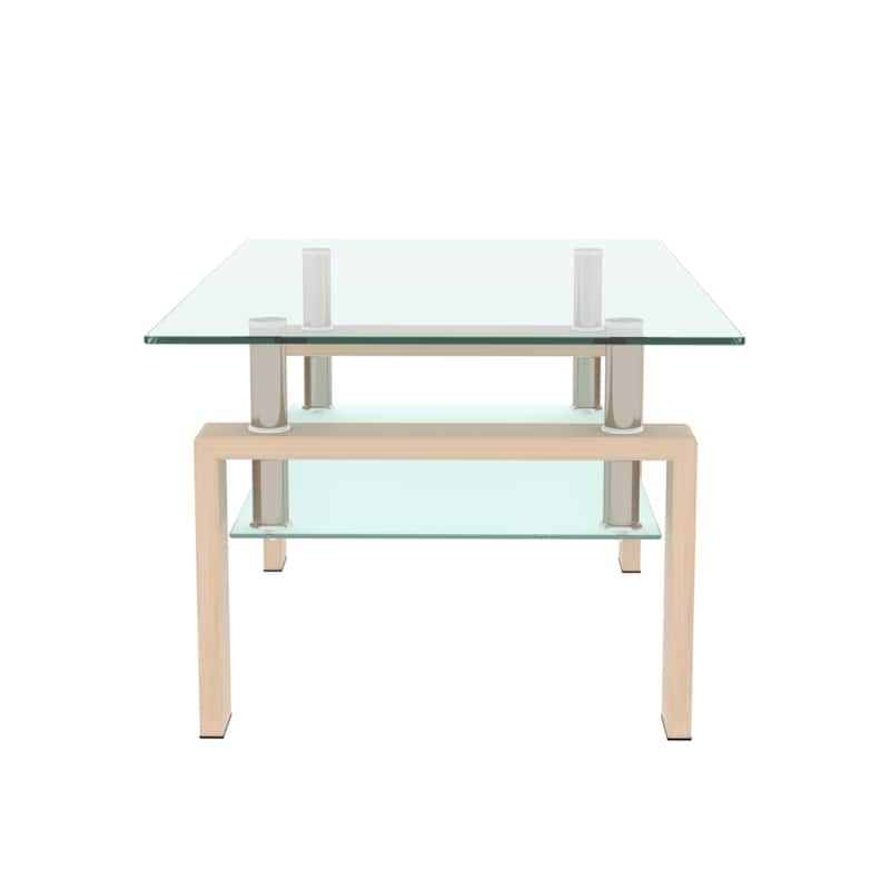 Clear Coffee Table Modern Side Center Tables for Living Room - N/A