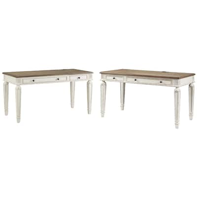 Signature Design by Ashley Realyn Brown/White Home Office 2 Desks