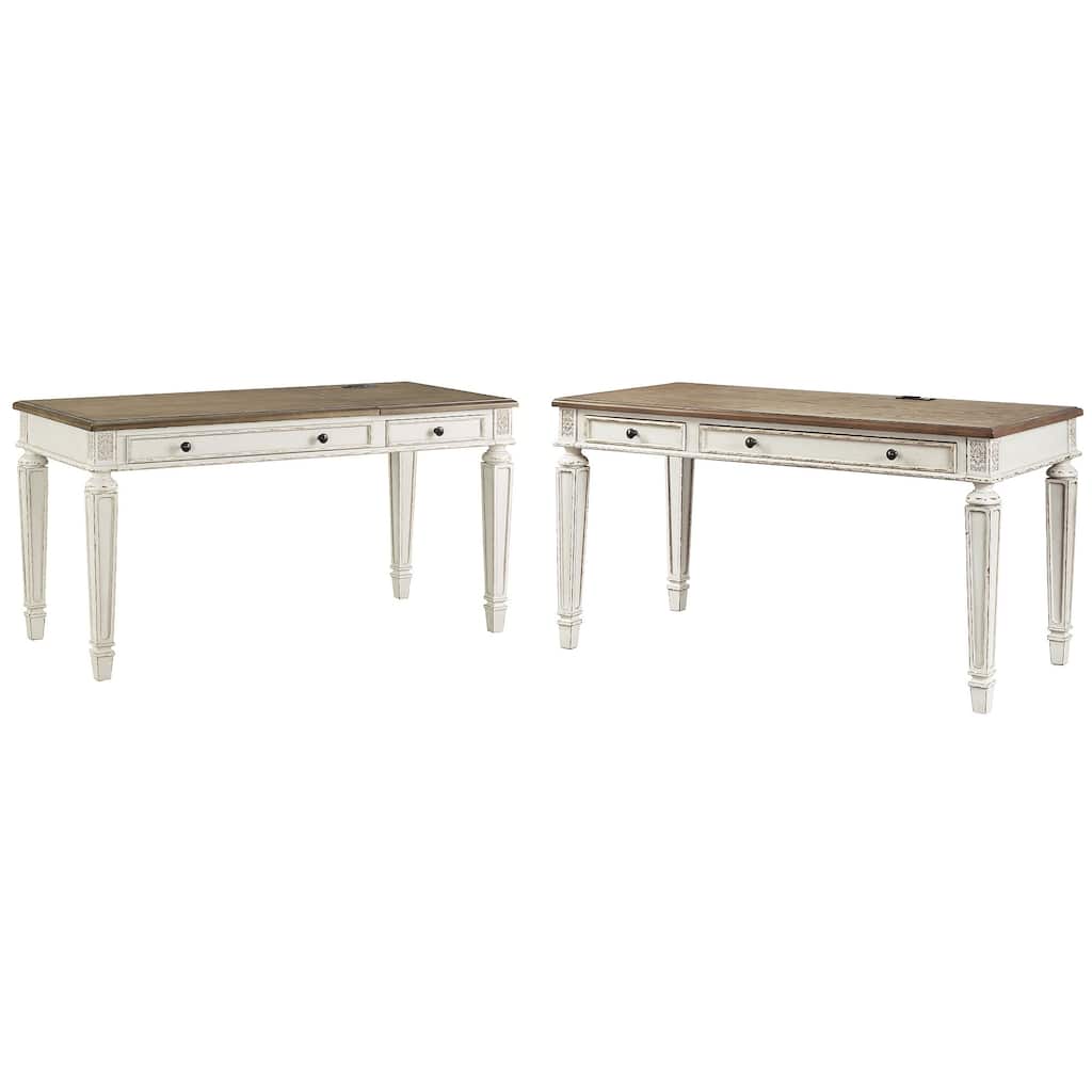 Signature Design by Ashley Realyn Brown/White Home Office 2 Desks